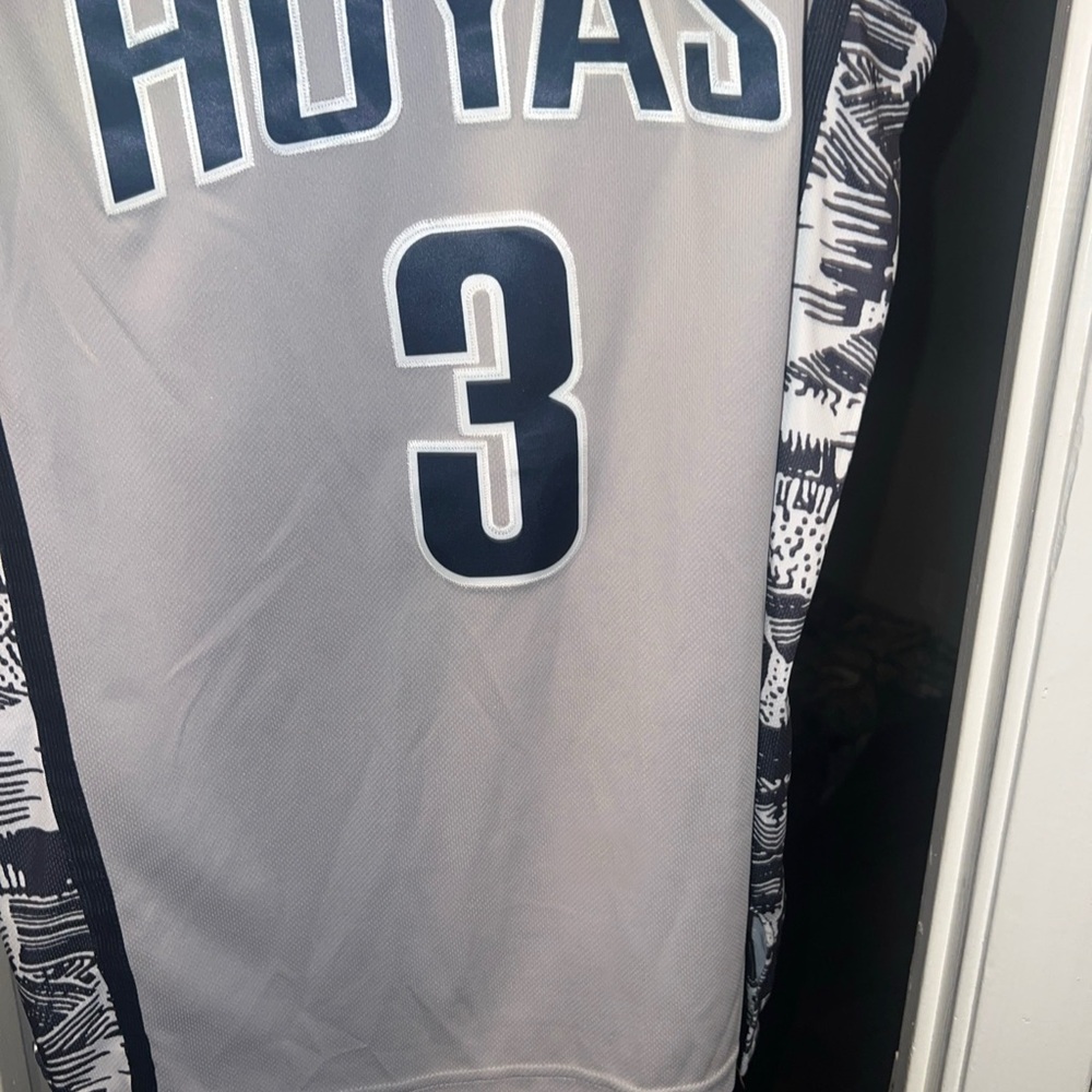 Authentic Gray Georgetown  Hoyas Basketball Jersey ( Allen Iverson )
